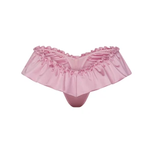 STRETCH SATIN FLUTTER DIPPED THONG | HALITE